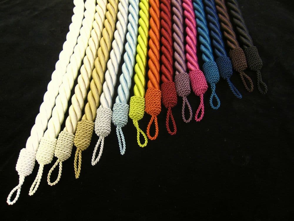 Chunky rope curtain tiebacks PER PAIR 15 COLS Tie backs Ropes